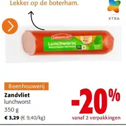 Colruyt Zandvliet lunchworst 350 g aanbieding