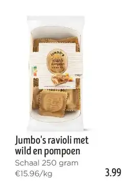 Jumbo Jumbo's ravioli met wild en pompoen aanbieding