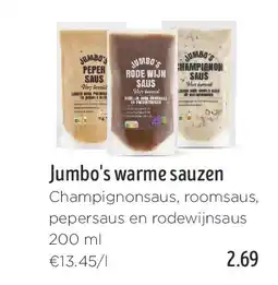 Jumbo Jumbo's warme sauzen aanbieding