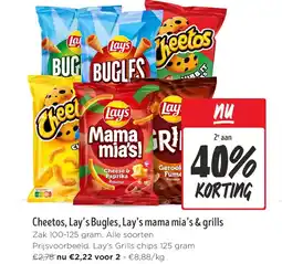 Jumbo Cheetos, Lay's Bugles, Lay's mama mia's & grills aanbieding
