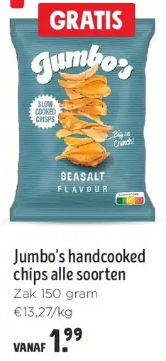 Jumbo Jumbo's handcooked chipsalle soorten aanbieding