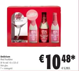 Colruyt Delirium Red fruitbier 8% vol aanbieding