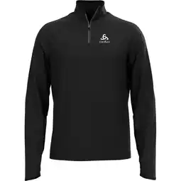 Decathlon ODLO Middenlaag Halve Rits Lopen EASY Warm Thermoshirt ZWART MELANGE XL aanbieding