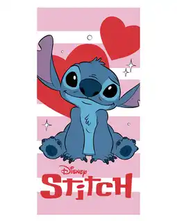 Decathlon KINDER HANDDOEK 70X140CM KATOENEN DISNEY STITCH aanbieding