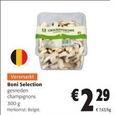 Colruyt Boni Selection gesneden champignons aanbieding