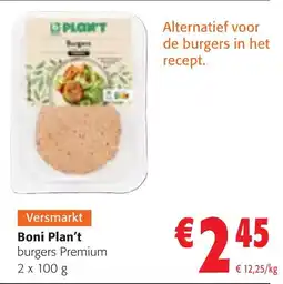 Colruyt Boni Plan't burgers Premium aanbieding