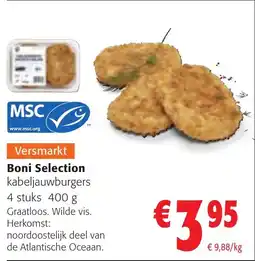 Colruyt Boni Selection kabeljauwburgers aanbieding