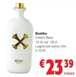 Colruyt Bumbu Cream likeur 15% vol aanbieding