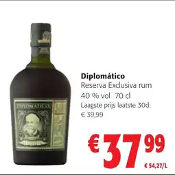 Colruyt Diplomático Reserva Exclusiva rum 40 % vol aanbieding