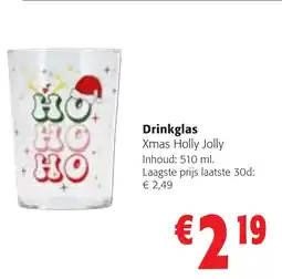 Colruyt Drinkglas Xmas Holly Jolly aanbieding