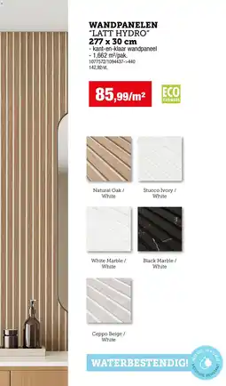 Hubo Wandpanelen Latt Hydro aanbieding
