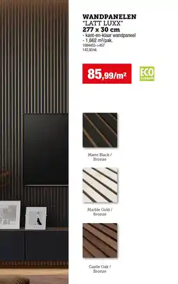 Hubo Wandpanelen Latt Luxx aanbieding