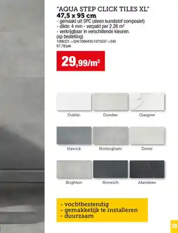 Hubo Wand en vloerbekleding "aqua step click tiles xl" aanbieding