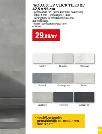 Wand en vloerbekleding "aqua step click tiles xl"