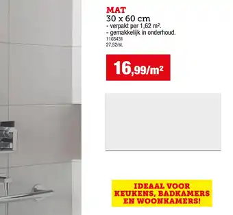 Hubo Keramische witte wandtegel mat aanbieding