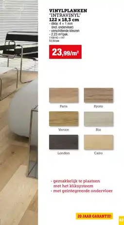 Hubo Vinylplanken "intravinyl" aanbieding