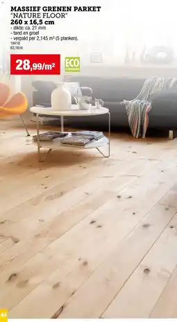 Hubo Massief grenen parket "nature floor" aanbieding