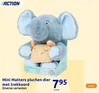 Mini Matters pluchen dier met trekkoord