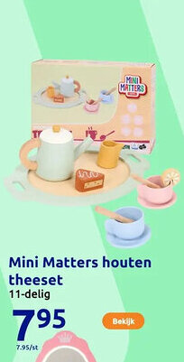 Action Mini Matters houten theeset aanbieding