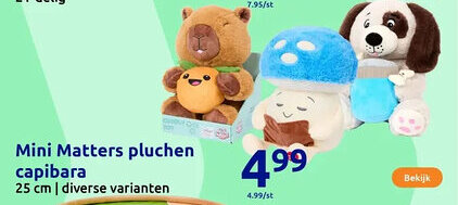 Action Mini Matters pluchen capibara aanbieding