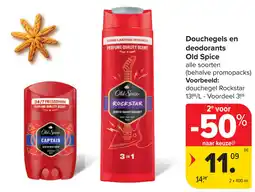 Carrefour Douchegels en deodorants Old Spice aanbieding