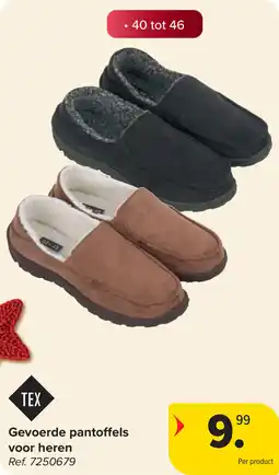 Carrefour Gevoerde pantoffels voor heren aanbieding