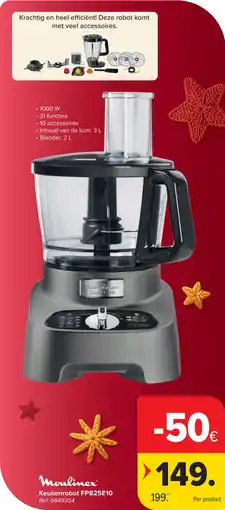 Carrefour Moulinex Keukenrobot FP825E10 aanbieding