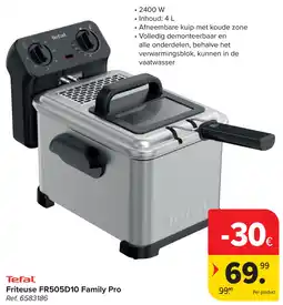 Carrefour Tefal Friteuse FR505D10 Family Pro aanbieding