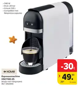 Carrefour Espressomachine HSC1140-25 aanbieding