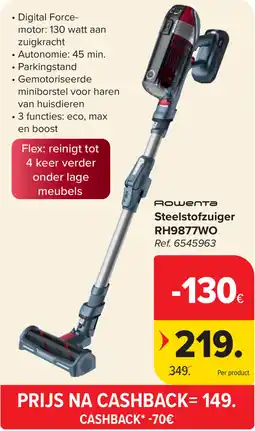 Carrefour Rошепта Steelstofzuiger RH9877WO aanbieding