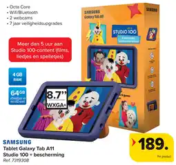 Carrefour Samsung Tablet Galaxy Tab A11 Studio 100+ bescherming aanbieding