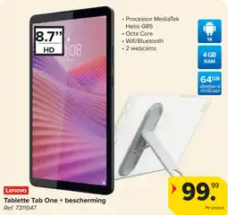 Carrefour Lenovo Tablette Tab One + bescherming aanbieding