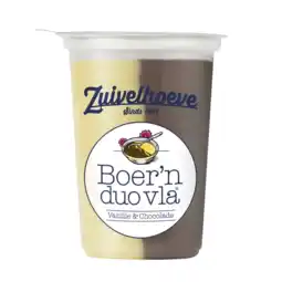 Albert Heijn Zuivelhoeve Boer'n duo vla vanille chocolade aanbieding