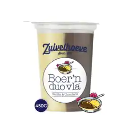 Albert Heijn Zuivelhoeve Boer'n duo vla vanille chocolade aanbieding