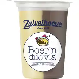 Albert Heijn Zuivelhoeve Boer'n duo vla vanille chocolade aanbieding