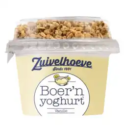 Albert Heijn Zuivelhoeve Boer'n yoghurt vanille & muesli aanbieding