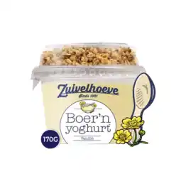Albert Heijn Zuivelhoeve Boer'n yoghurt vanille & muesli aanbieding