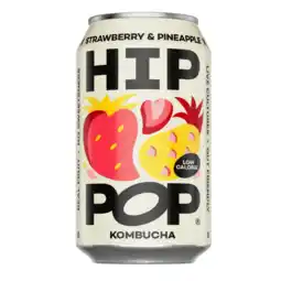 Albert Heijn Hip Pop Kombucha strawberry & pineapple aanbieding
