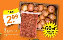 Albert Heijn AH Gele uien 5 kilo aanbieding