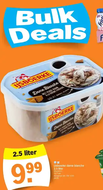 Albert Heijn IJsboerke dame blanche 2.5 liter aanbieding
