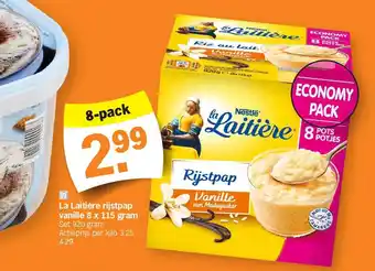 Albert Heijn La Laitière rijstpap vanille 8 x 115 gram aanbieding