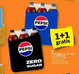 Albert Heijn Pepsi regular en zero sugar 6 x 1 literflessen aanbieding