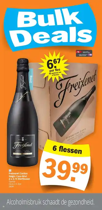 Freixenet Cordon Negro Cava Brut 6 x 0.75 literflessen