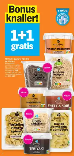 Albert Heijn AH Verse pasta's, noedels en sauzen aanbieding