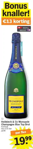 Albert Heijn Heidsieck & Co Monopole Champagne Blue Top Brut aanbieding