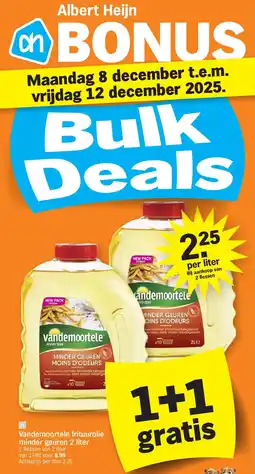 Albert Heijn Vandemoortele frituurolie minder geuren 2 liter aanbieding