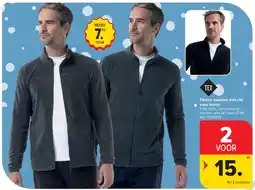 Carrefour Fleece sweater met rits voor heren aanbieding