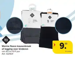 Carrefour Warme fl eece kousenbroek of legging voor kinderen aanbieding
