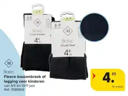 Carrefour Fleece kousenbroek of legging voor kinderen aanbieding