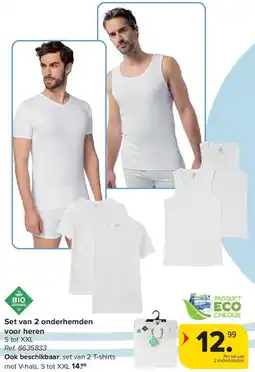 Carrefour Set van 2 onderhemden voor heren aanbieding